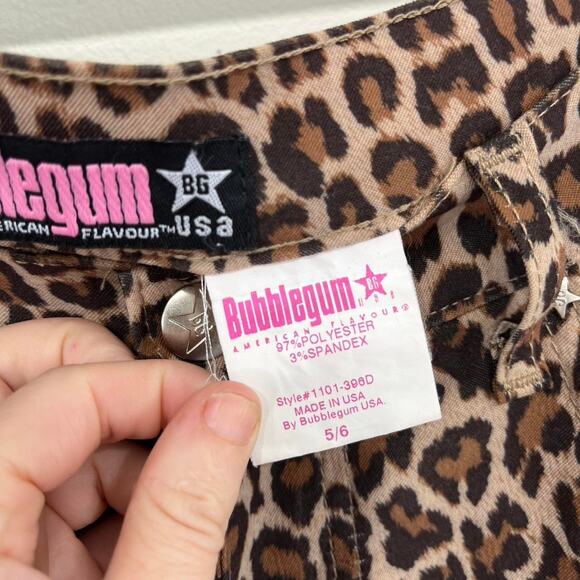 Vintage Y2K Bubblegum USA Leopard Print Flare Pants size 28 - Picture 3 of 7